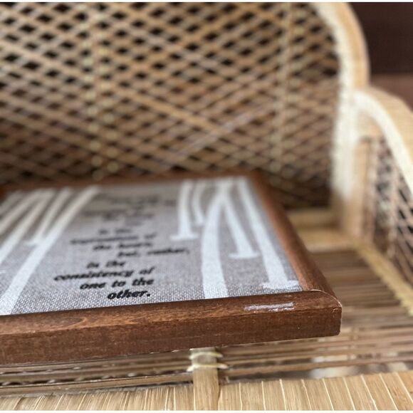 Vintage 1980’s Hand Stitched Wood Framed Qoute - Love Friendship Relationship - Picture 5 of 9